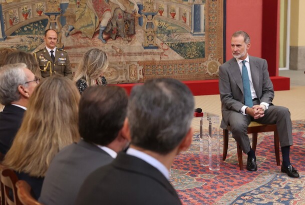 El Rey durante la audiencia al Patronato de la Fundación Iberoamericana Empresarial, que promueve el desarrollo y fortalecimiento de la Comunidad Iber